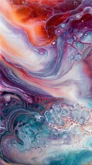 Abstract Fluid Art Resin Painting with Color Swirls