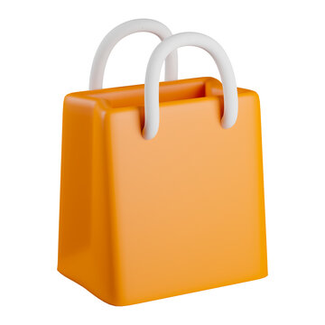 orange shopping bag 3d icon 