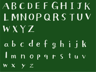 手書き文字セット　黒板　チョークアート　アルファベット