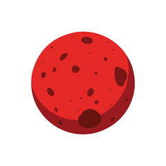 Cartoon style Red Planet icon simple vector