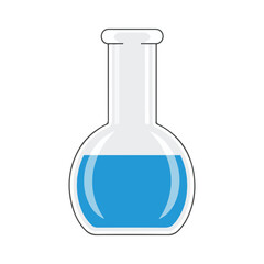 Laboratory Flask Icon Blue Liquid Science Equipment