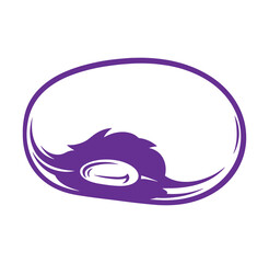 Purple swirl design element with wave and circle  abstract graphic resource