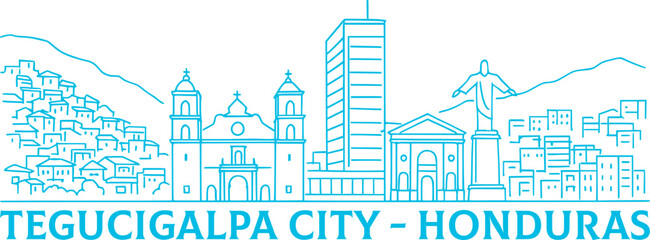 sketch drawing of tegucigalpa city - honduras (artwork 1)