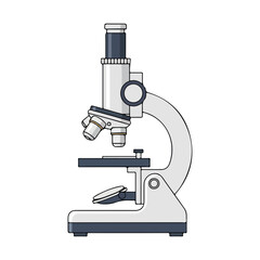 Microscope Science Lab Equipment Vector Illustration