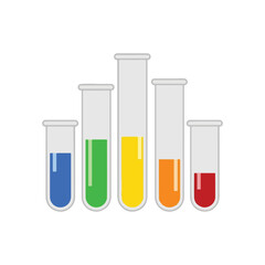 Colorful Test Tubes Laboratory Experiment Flat Icon