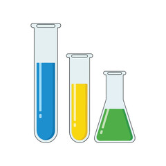 Science laboratory glassware illustration set
