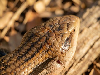 Obraz premium Macro Texture of Blue-Tongue Skink Scales