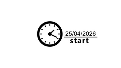 Calendar date clock icon illustration. Counting date, clock timer. Time and date clock.