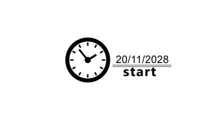 Calendar date clock icon illustration. Counting date, clock timer. Time and date clock.