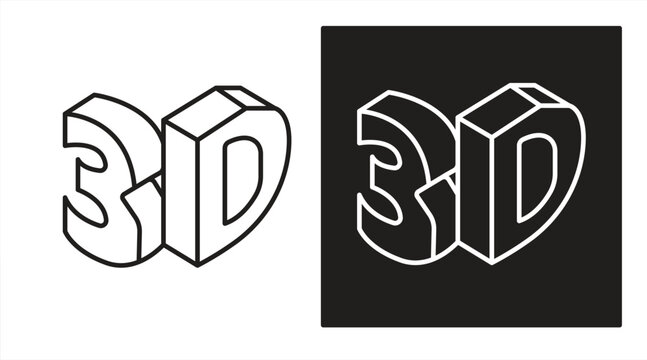 3D icons, flat design, lines with editable strokes, vector illustrations.

