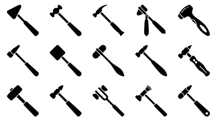 Naklejka premium Collection of Various Medical Reflex Hammers and Tools.