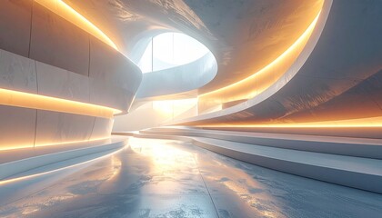 Obraz premium A fast car moves along the asphalt highway at sunset, creating a motion blur as it travels down the open road under a glowing sky