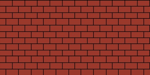 Fototapeta premium Classic red brick wall texture with a neat running bond pattern and dark grout lines. Ideal for industrial, architectural, and rustic background designs