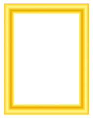 Bright golden minimal rectangular frame with smooth gradient border, luxury outline for invitation, poster and branding design