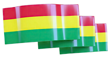 Bolivian Flag Wavy Ribbons