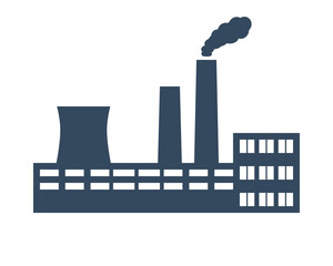 heat or power station vector icon, electricity plant building exterior symbol