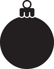 Fototapeta premium Black Christmas Ornament Icon,Minimal Holiday Decoration Symbol