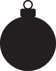 Obraz premium Black Christmas Ornament Icon,Minimal Holiday Decoration Symbol