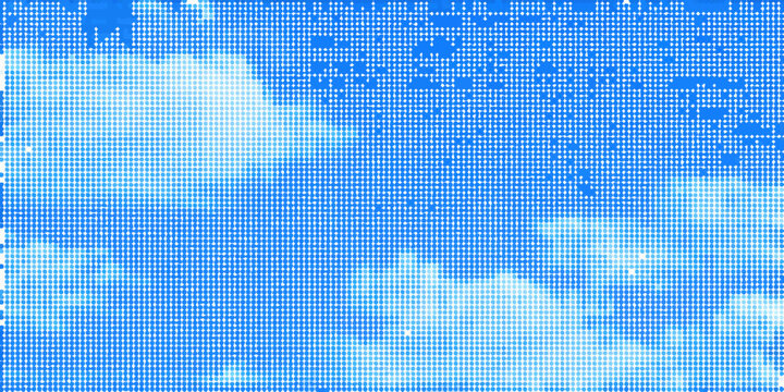 Abstract blue background with a grid pattern and cloud like shapes