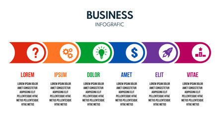 6 steps workflow, business strategy infographic, progress visualization, steps to success diagram, presentation template
