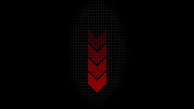 Simple arrow icon symbolizing downward direction navigation and movement. Minimalistic arrow interface element icon stands out sharply against the making it perfect for projects on black background.