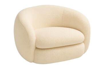 Fototapeta premium Ivory bouclé armchair providing modern minimalist comfort