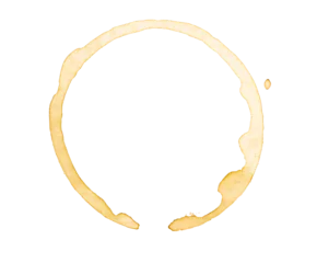 Fotobehang Karaktertjes Coffee stains isolated on a transparent background. Royalty high-quality free stock PNG image of Coffee and Tea Stains Left by Cup Bottoms. Round coffee stain isolated, cafe stain fleck drink beverage  © Uuganbayar