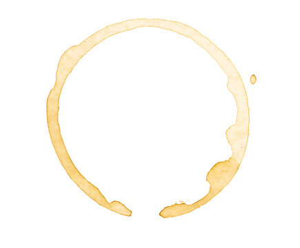 Coffee stains isolated on a transparent background. Royalty high-quality free stock PNG image of Coffee and Tea Stains Left by Cup Bottoms. Round coffee stain isolated, cafe stain fleck drink beverage