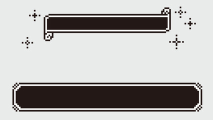 ドット bit レトロゲーム風 テキストボックス 巻物