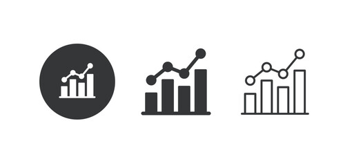 Statistic and analysis icon. Multi series icon. Perfect pixel isolated on white background. Vector illustration