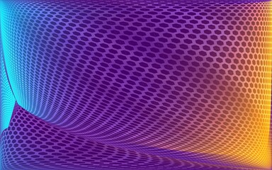 Abstract Blue Purple Hexagon Wave Background