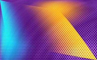 Abstract Blue Purple Hexagon Wave Background