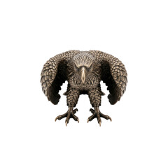 Bronze eagle sculpture with wings spread
