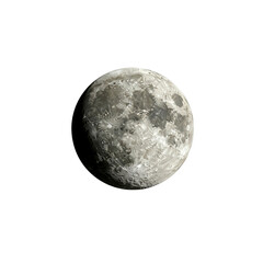 Detailed view of the moon against a Transparent Background