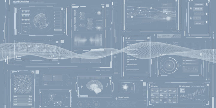 Digital technology image background. Wide angle visual for banners or advertisements.