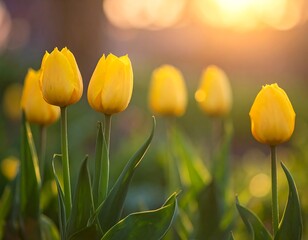 A serene garden scene featuring vibrant yellow flowers