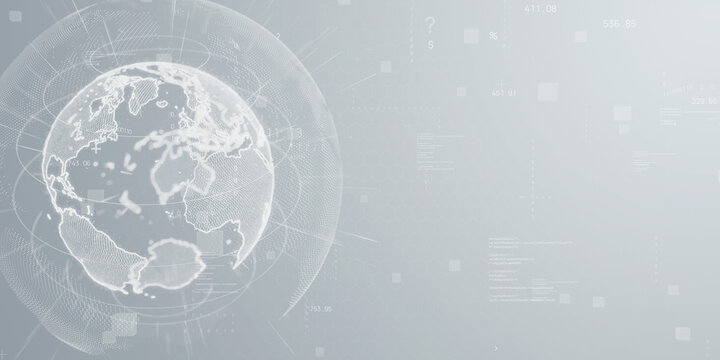 Global network and digital technology image background. Wide angle visual for banners or advertisements.