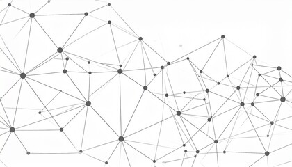 Obraz premium Abstract white backdrop with interconnected gray dots and lines suggesting a network