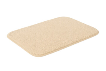 Beige bath mat showing a soft, textured surface