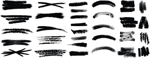 Collection of various black eyebrow and facial hair illustrations