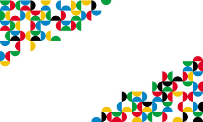 abstract mosaic geometric background, five colors parallel lines