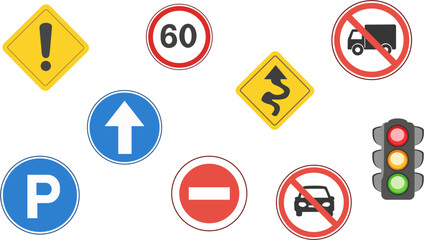set of traffic signs