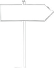 Obraz premium Minimalist Outline of a Directional Signpost Arrow Pointing to the Right