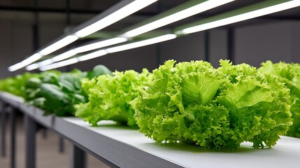 Indoor hydroponic lettuce fresh produce and sustainable practices in modern agriculture