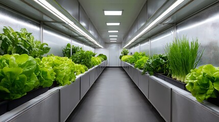 Hydroponic lettuce farming techniques urban greenhouse agriculture indoor wide angle sustainability