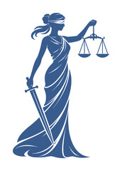 themis - the justice goddess (silhouette drawing)