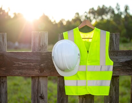 A white construction helmet on a background with 502786 YJh
