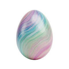 Fototapeta premium Vibrant pastel swirled easter egg decoration for spring holidays isolated on transparent background