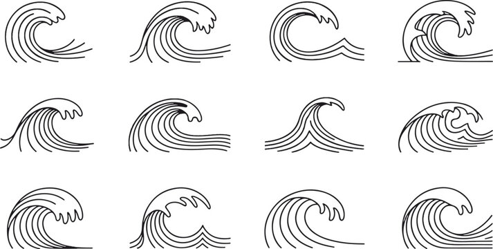 Collection of Ocean Wave Illustrations