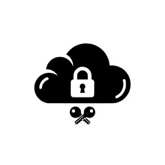cloud lock vector icon